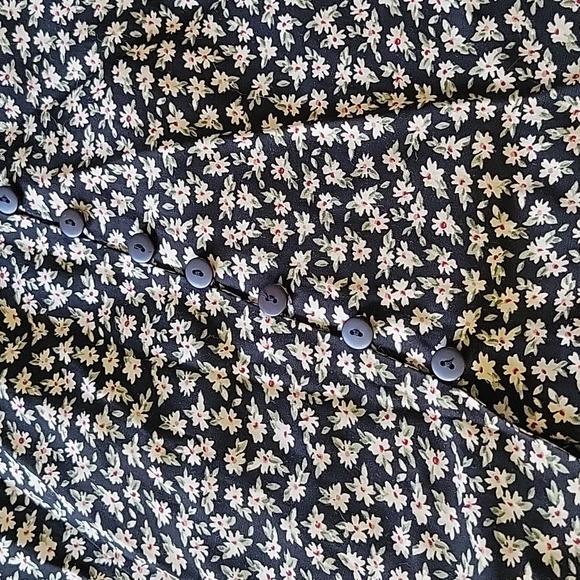 Vintage Express Button Up Floral Maxi Skirt Rayon 90s Compagnie Internationale S - Picture 4 of 8